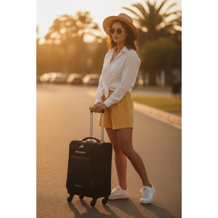 Mała walizka miękka Saxoline Soft czarna 36 l
