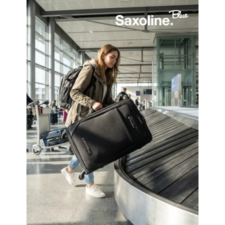 Duża walizka miękka Saxoline Soft czarna 96 l